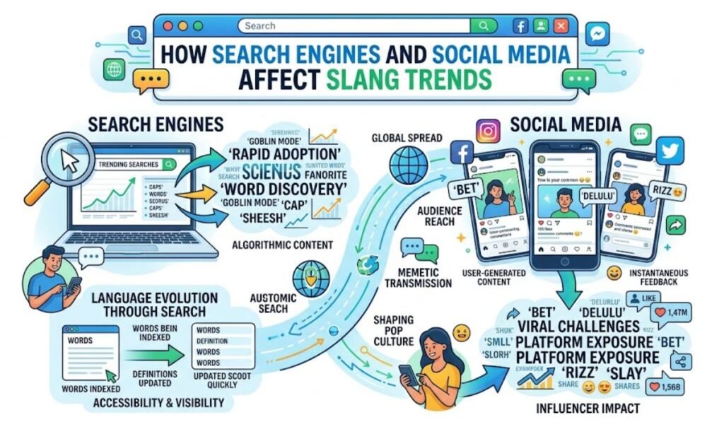 How Search Engines and Social Media Affect Slang Trends