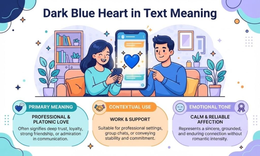 Dark Blue Heart in Text Meaning