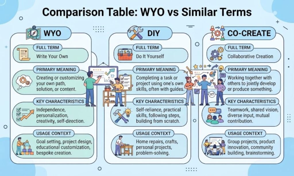 Comparison Table: WYO vs Similar Terms